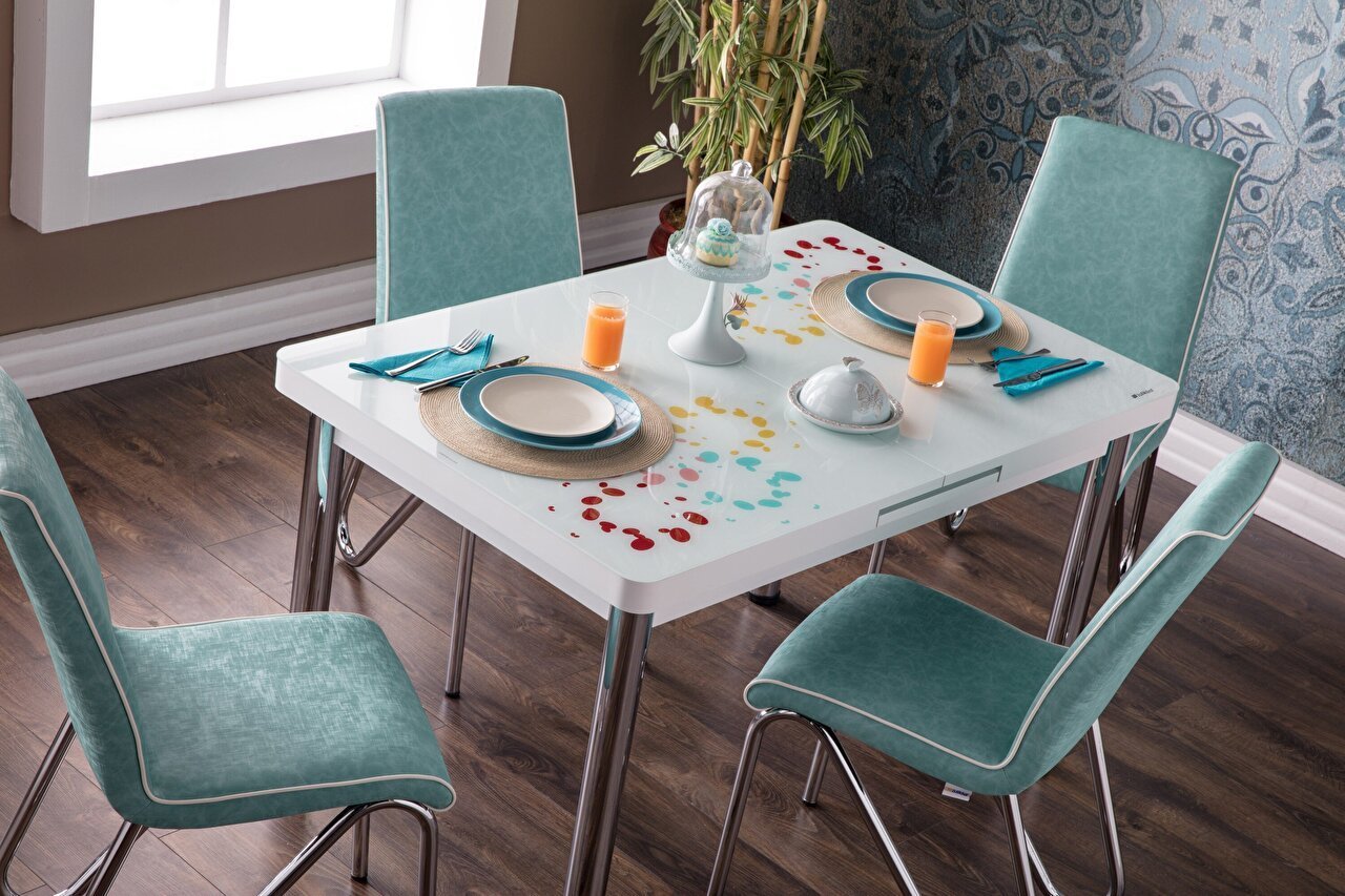 Rainbow -ausziehbares Tisch-Stuhl-Set